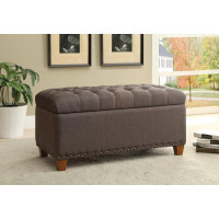 Coaster Furniture 500065 Tufted Storage Bench with Nailhead Trim Mocha